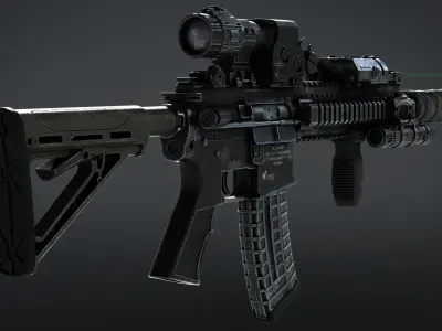 M4-A1  Low-poly 3D model