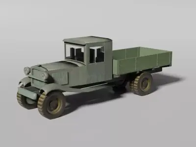 Historical eastern military pickup truck 3D model