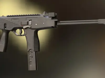 MP9 Gun Game Ready Model Low-poly 3D model