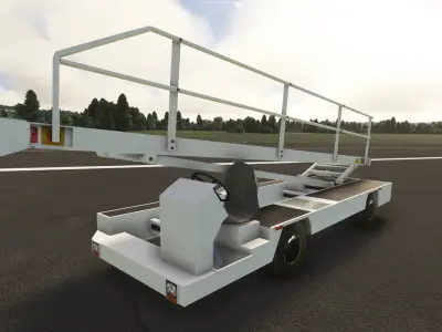 Aircraft Baggage Belt Loader Low-poly 3D model
