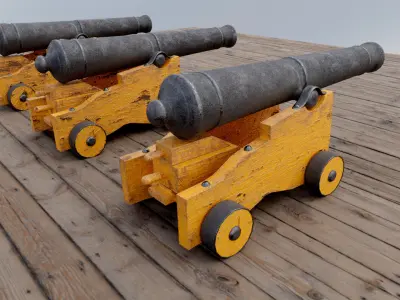 Cannon - Cannons Low-poly 3D model