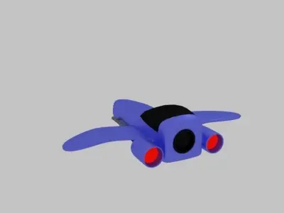 Spaceship D 3 toy airplane Low-poly 3D model