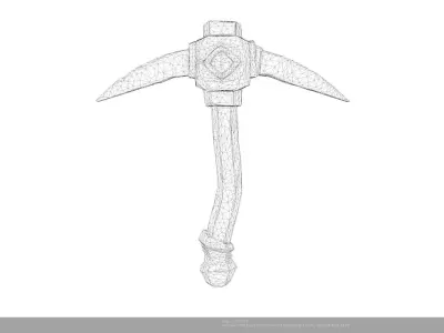 Stylized Miners Pickaxe 3D Model - AI Low-poly 3D model
