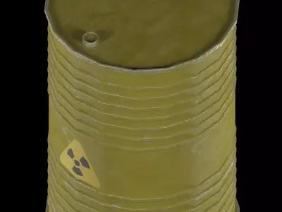 oil barrel radiation danger Low-poly 3D model