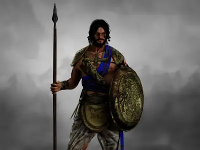 Antique Warrior Low-poly 3D model