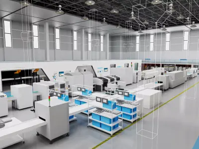 Intelligent digital machining CNC center 3D model