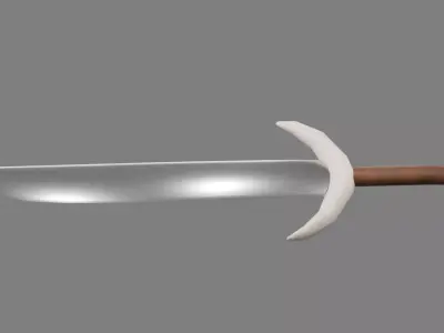 Stylized Heavy Greatsword Fantasy Weapon Low-poly 3D model