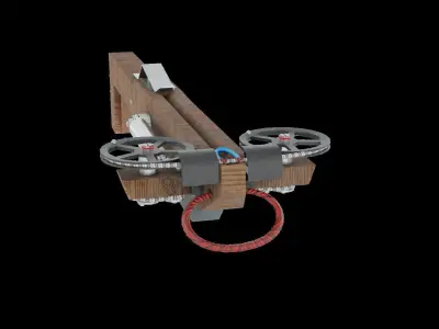 Hand Made Cross Bow Low-poly 3D model
