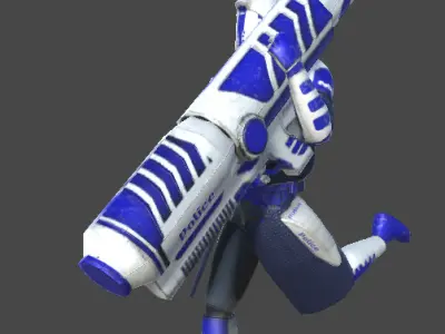 Futuristic Police - Rocket Launcher Low-poly 3D model