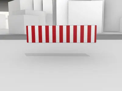 Construction Barrier Version 1 600-38 500x2000mm  Low-poly 3D model