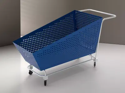 TROLLEY shopping cart on wheels Free 3D model