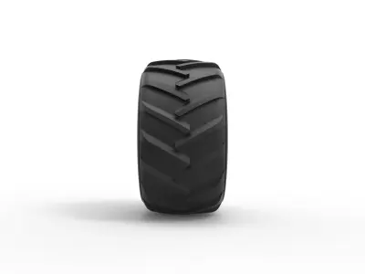 Old school pulling truck tire Scale 1 to 25 3D print model
