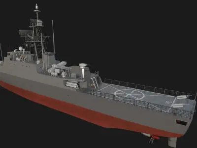 Battle Ship Game Asset Low-poly 3D model