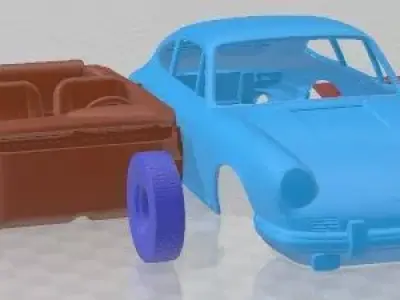 Porsche 901 Coupe 1964 Printable Car  3D print model