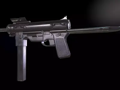 M3 Grease Submachine Gun Low-poly 3D model