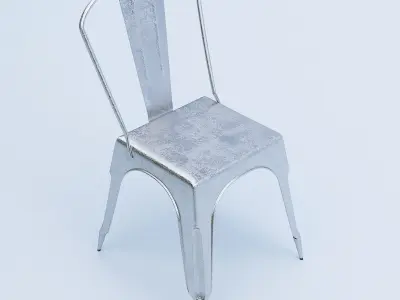 Raw Metal Side Chair 3D model