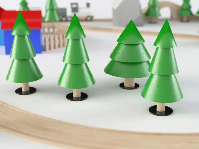 Wooden Toy Train 3D model