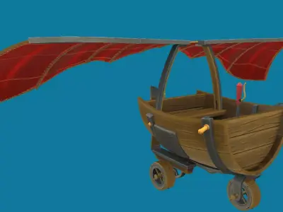 Flying Vehicle Hand-Painted Low-poly 3D model