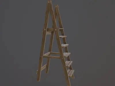 Wooden Ladder Low-poly 3D model purchase
