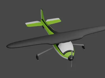 Airplane Cartoon  Low-poly 3D model