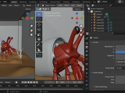 Crab UnderWater Low-poly 3D model