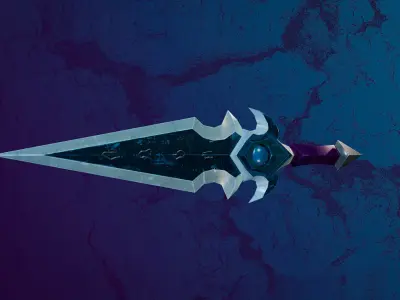 Ice Crown Dagger Low-poly 3D model