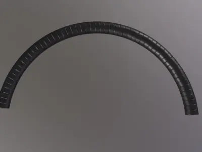 Pipe Brushed Curved Low-poly 3D model