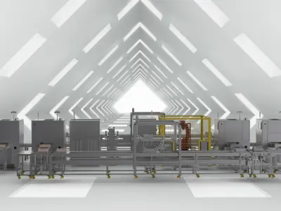 Battery laser welding machine production line   3D model