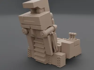 Pilot seat Free low-poly 3D model
