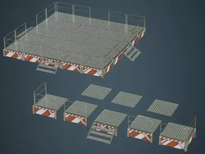 Stage Platform 1A Low-poly 3D model