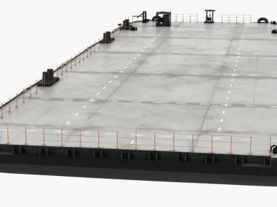 Pontoon Barge 3D model