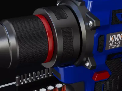 Professional Cordless Electric Drill Set 3D model