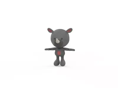 Character015 Rhino Animal  Low-poly 3D model