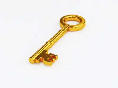 Gold key business 3D model