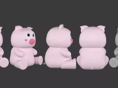 pig cartoon 3d model 3D model