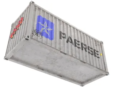 Container 20 ft low poly Low-poly 3D model purchase