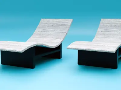 Pool Chair 3D Model - Blender Cycles Render Low-poly 3D model