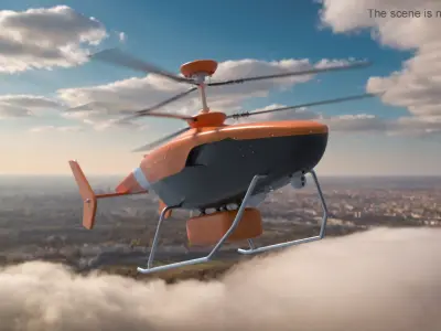  Rescue Patrol Helicopter Orange 