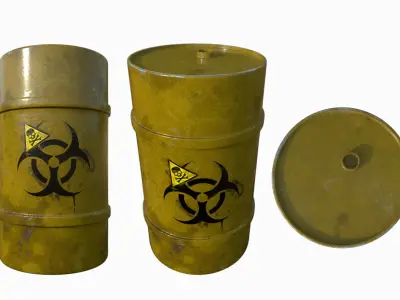 barrel biohazard Low-poly 3D model