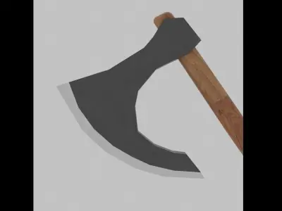 Viking Steel Weapon Axe PBR low-poly game ready Free low-poly 3D model