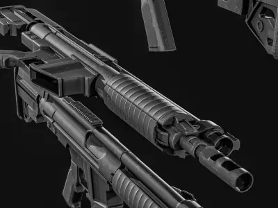  BW-20 Battle Rifle Low-poly 3D model
