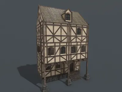 Medieval House 02 Low-poly 3D model