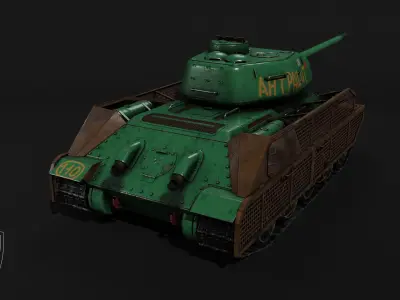 Soviet Medium Tank T-34-85 with S-53 gun Free low-poly 3D model