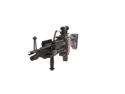 Machine Gun Low-poly 3D model shop