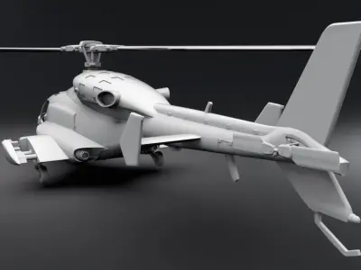 Bell 222 Airwolf scale model 3D print model