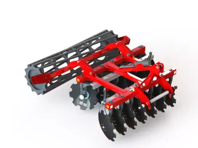 WG 0007 - mounted heavy disc harrow 2m 3D model