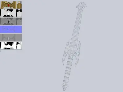 Fantasy dagger Low-poly 3D model purchase