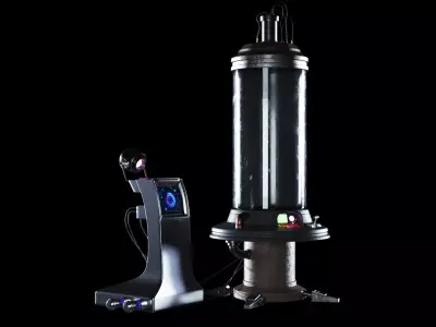 Sci-Fi Capsule Cyberpunk Laboratory 3D model Low-poly 3D model