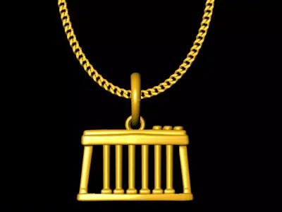 Old pillar building pendant charms - one inch pendant 3D print model purchase