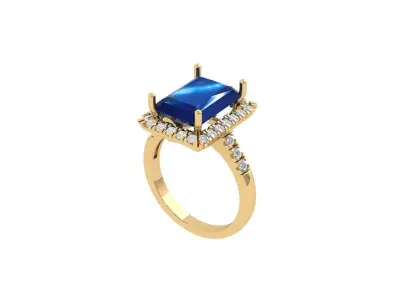 Emerald Radiant Ring 3D print model 18